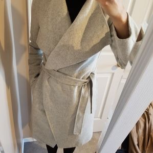 Grey wrap coat